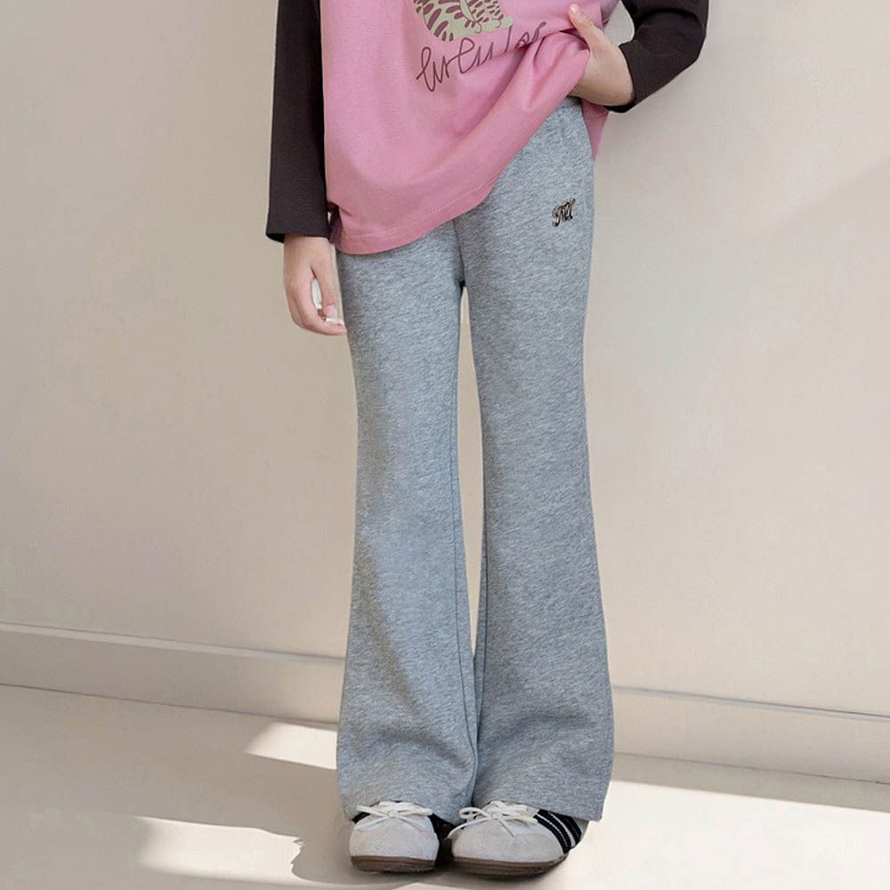 360°彈力舒適微喇叭褲-灰色