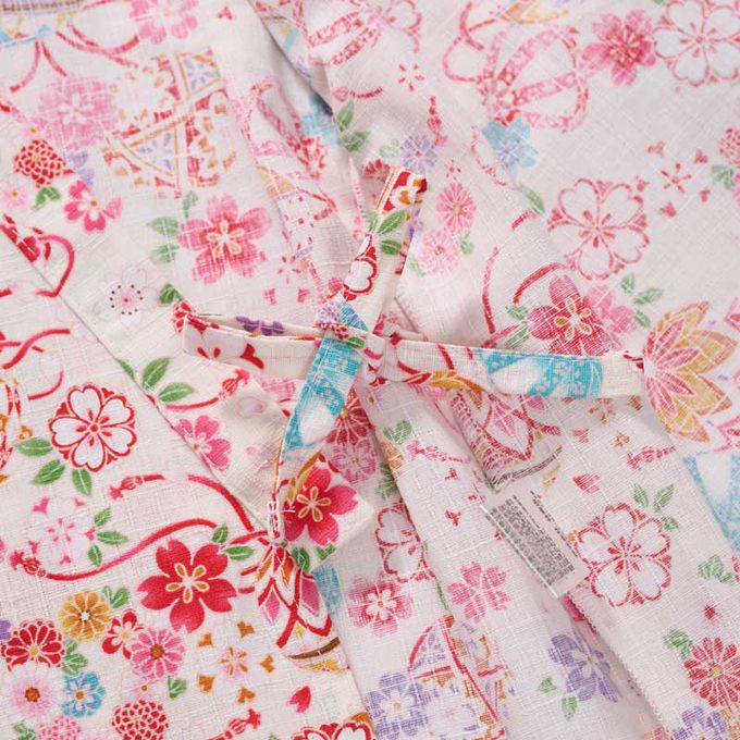 akachan honpo - 兩件式甚平-手鞠-米白色