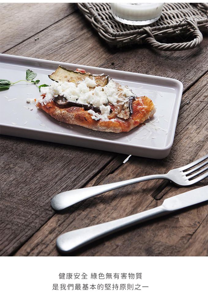 韓國 SSUEIM - LEED系列莫蘭迪陶瓷長方形淺盤L (白色)