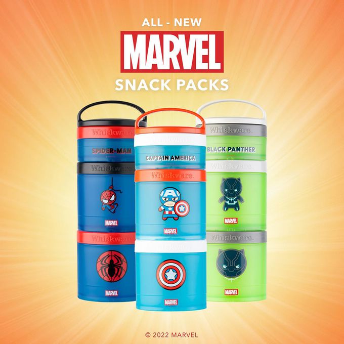 美國 Whiskware 惠食樂 - Marvel系列 | 可提式趣味三層零食收納盒(食物/奶粉分裝罐/方便攜帶/衛生/不含環境荷爾蒙雙酚A)