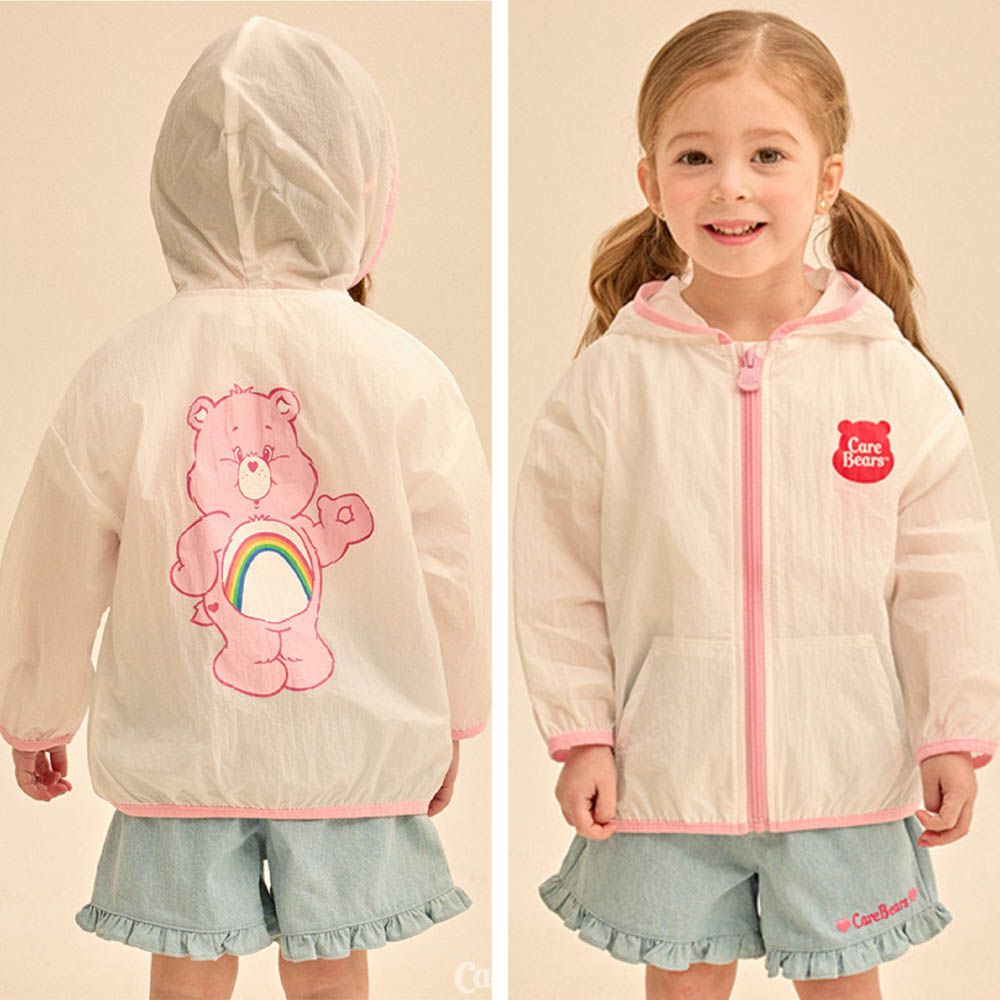 聯名款熊熊薄款擋風連帽外套-彩虹粉熊熊