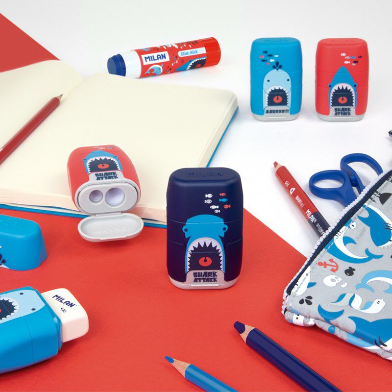 MILAN - COMPACT橡皮擦+削筆器_鯊客嘟嘟_天空藍