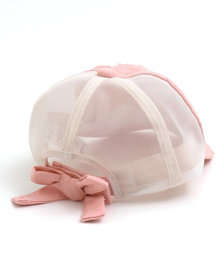 日本 apres les cours - 小甜心立體刺繡網眼卡車帽-粉紅