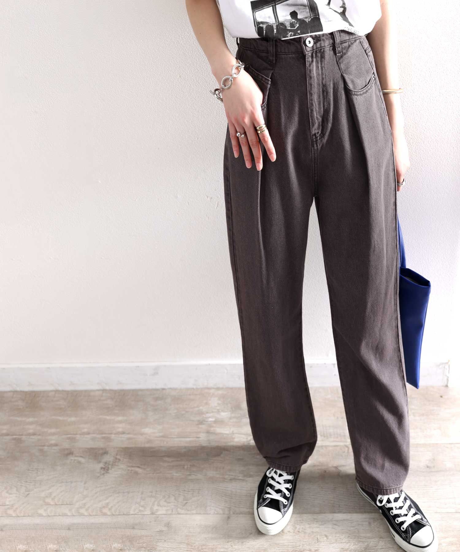 日本 Classical Elf - [熱銷NO.1]  舒適顯瘦打褶長褲-黑