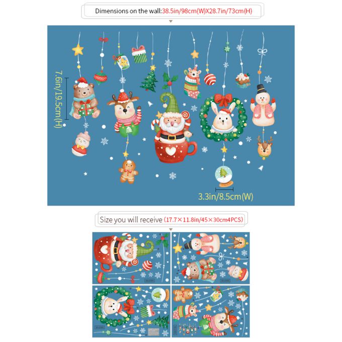 JB Design - 時尚壁貼(靜電貼)-SDJ2305-繽紛動物吊飾 (45cm*30cm)