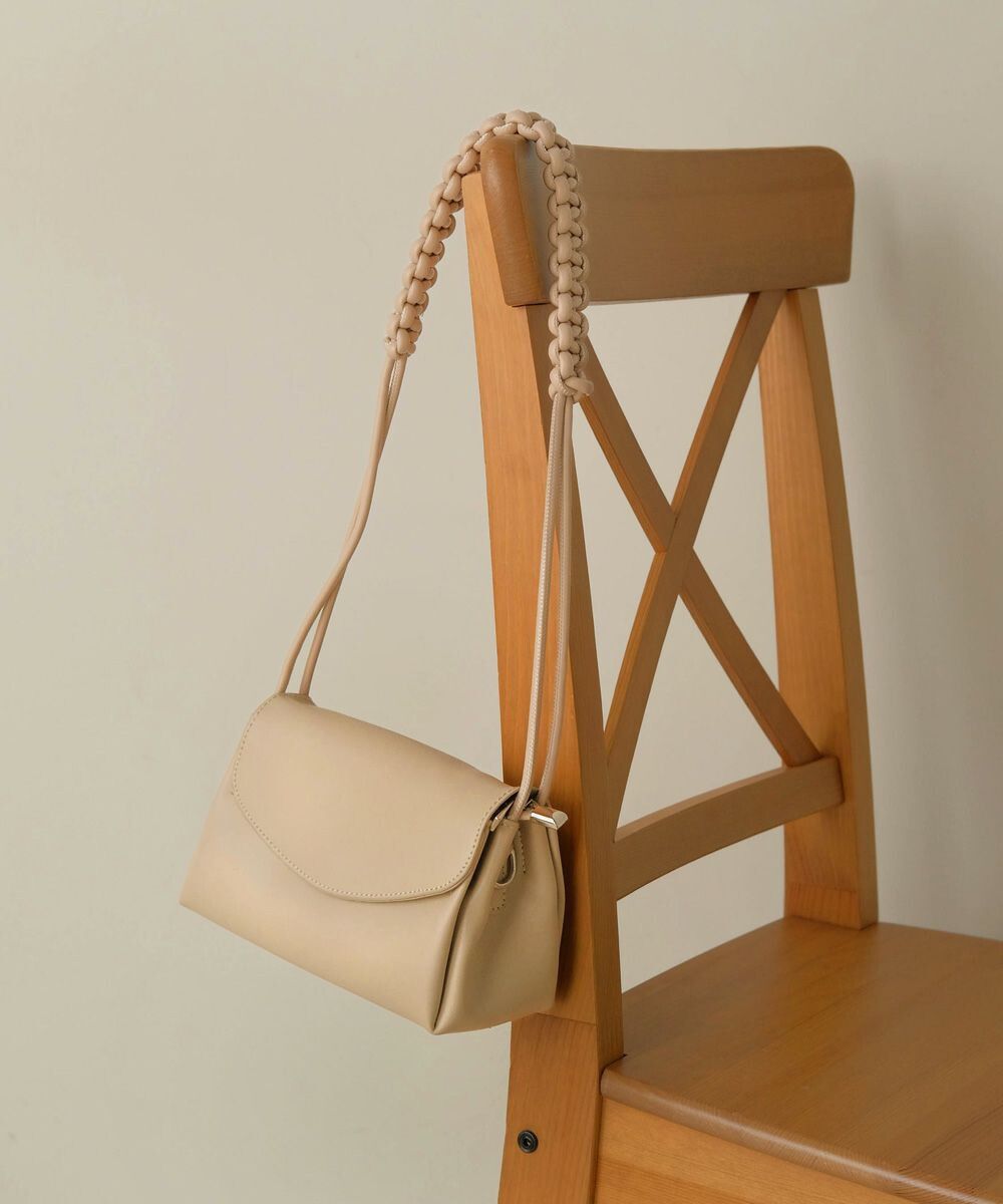 日本 Bab - 編織背袋皮革肩背小包-黑