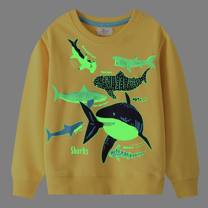 love, charlotte - 夜光鯊魚聚會全棉長袖衛衣