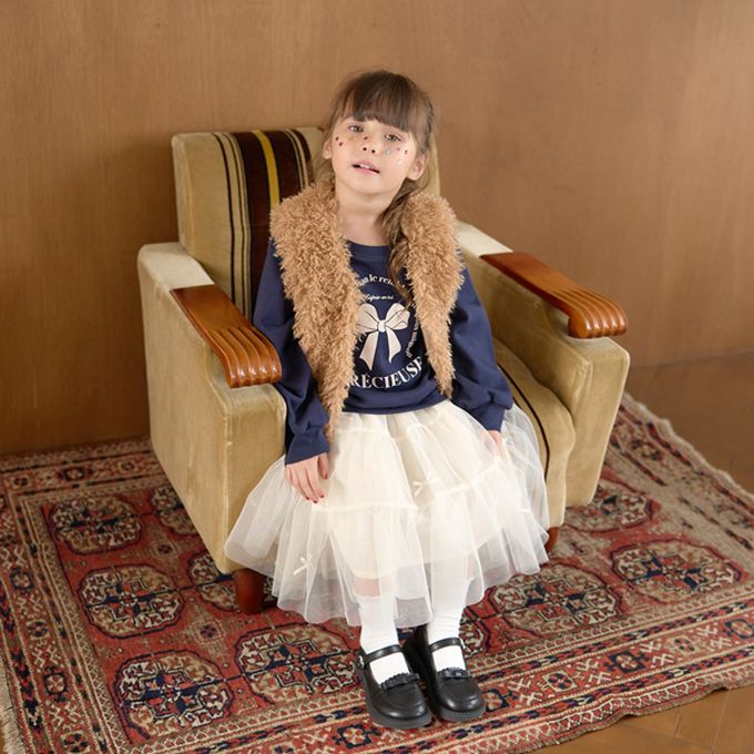 日本 Lycee mine - 甜蜜蝴蝶結裝飾蛋糕紗裙-靛