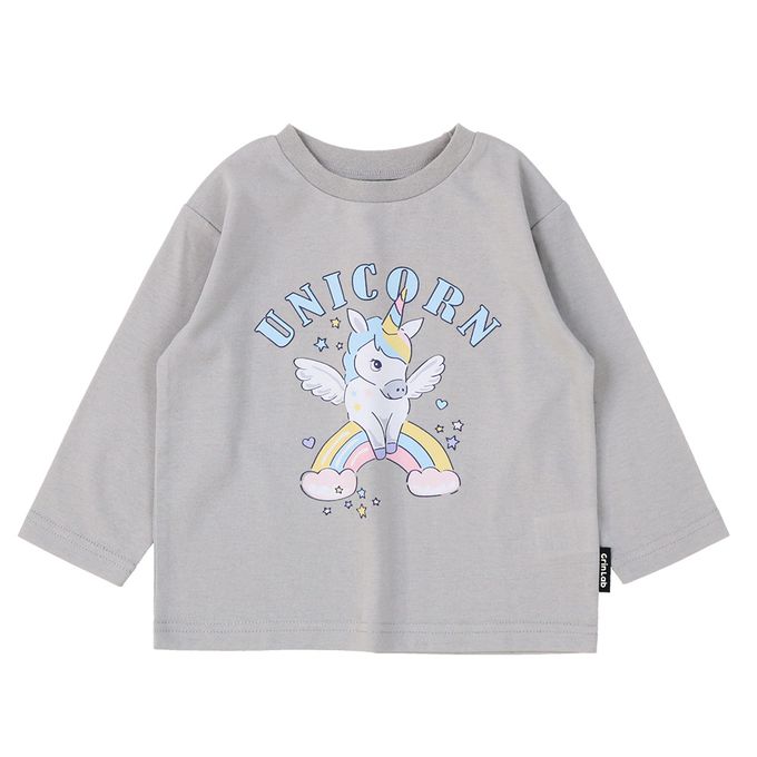 日本 ZOOLAND - [推薦]定番印花薄長袖上衣-紅花-粉橘