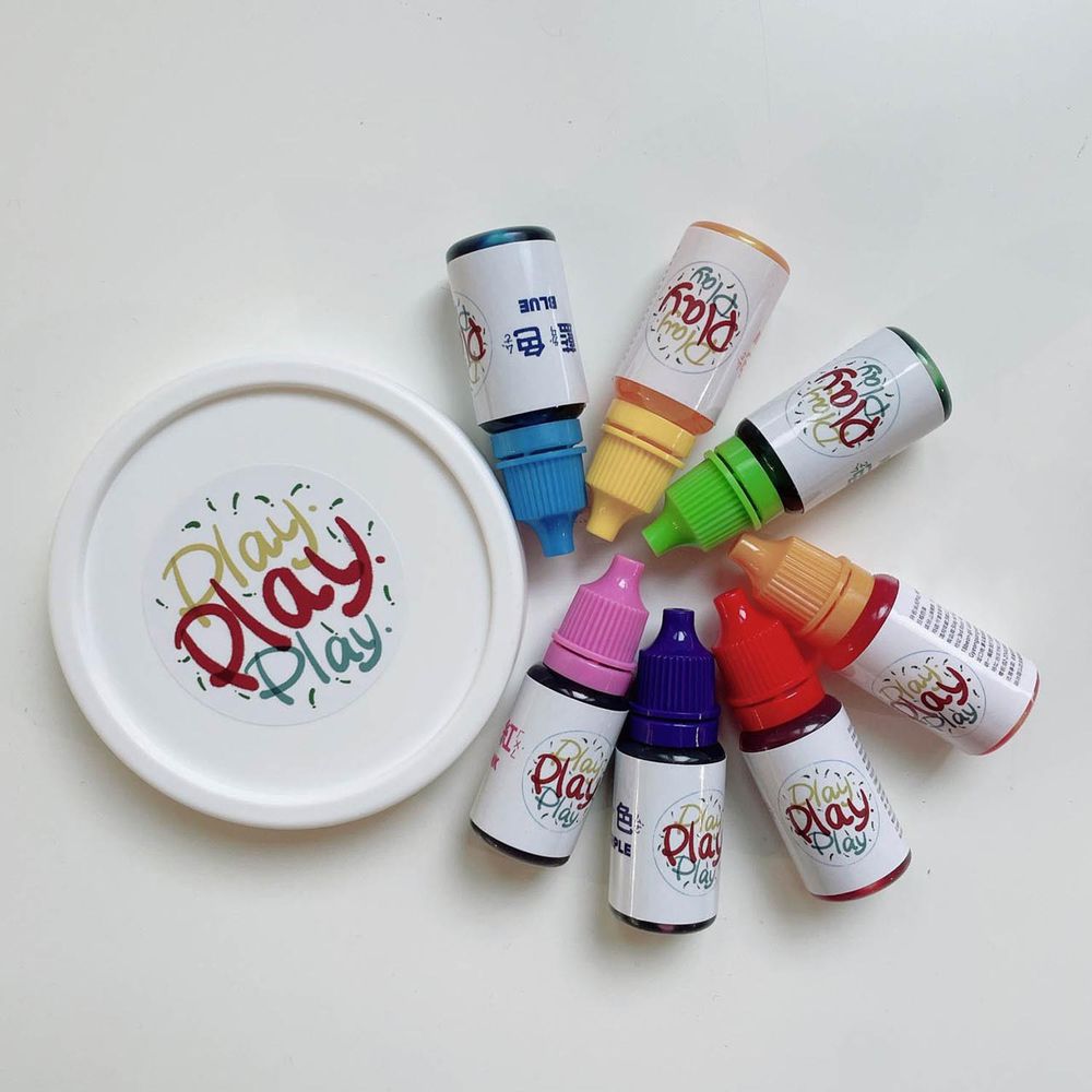 玩玩 Play - 兒童彩虹顏料瓶組-10mlx7(一組7瓶+收納圓罐)