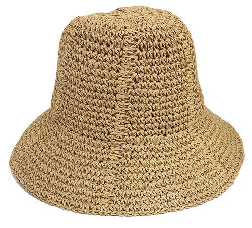 日本 Chepeli - 鐘型手工編織遮陽帽-麻花編織-卡其