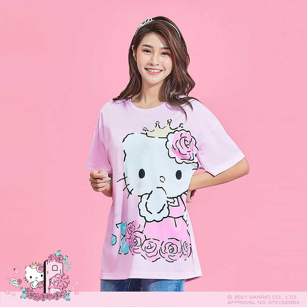 WIWI - 長版-花園Hello Kitty防曬排汗涼感衣-女-戀愛粉