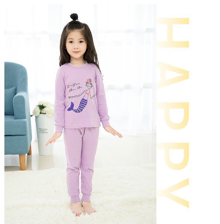 純棉兒童長袖家居服套裝-問號貓貓-橘紅+灰