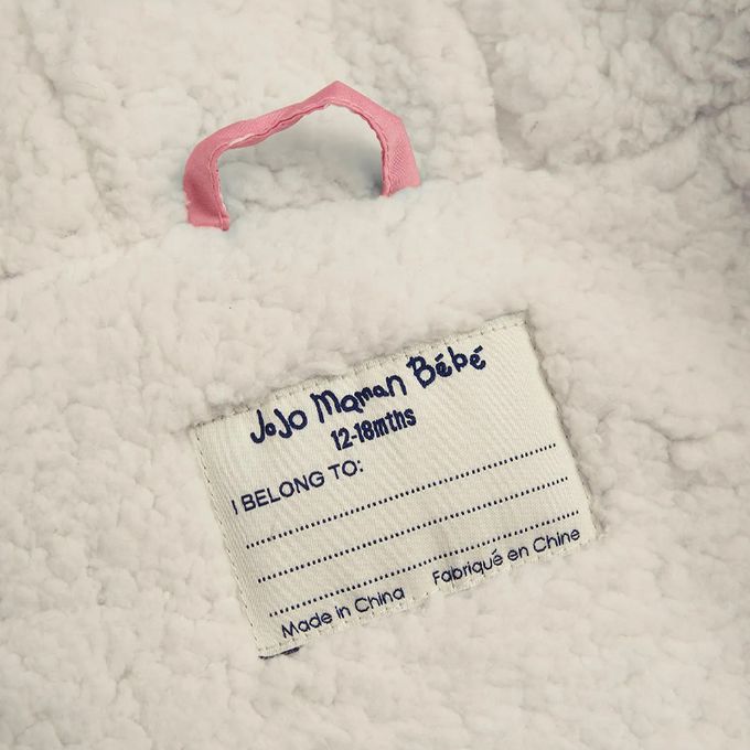 英國 JoJo Maman BeBe - 鋪棉蓬鬆保暖羊羔絨外套-我是小花鼠