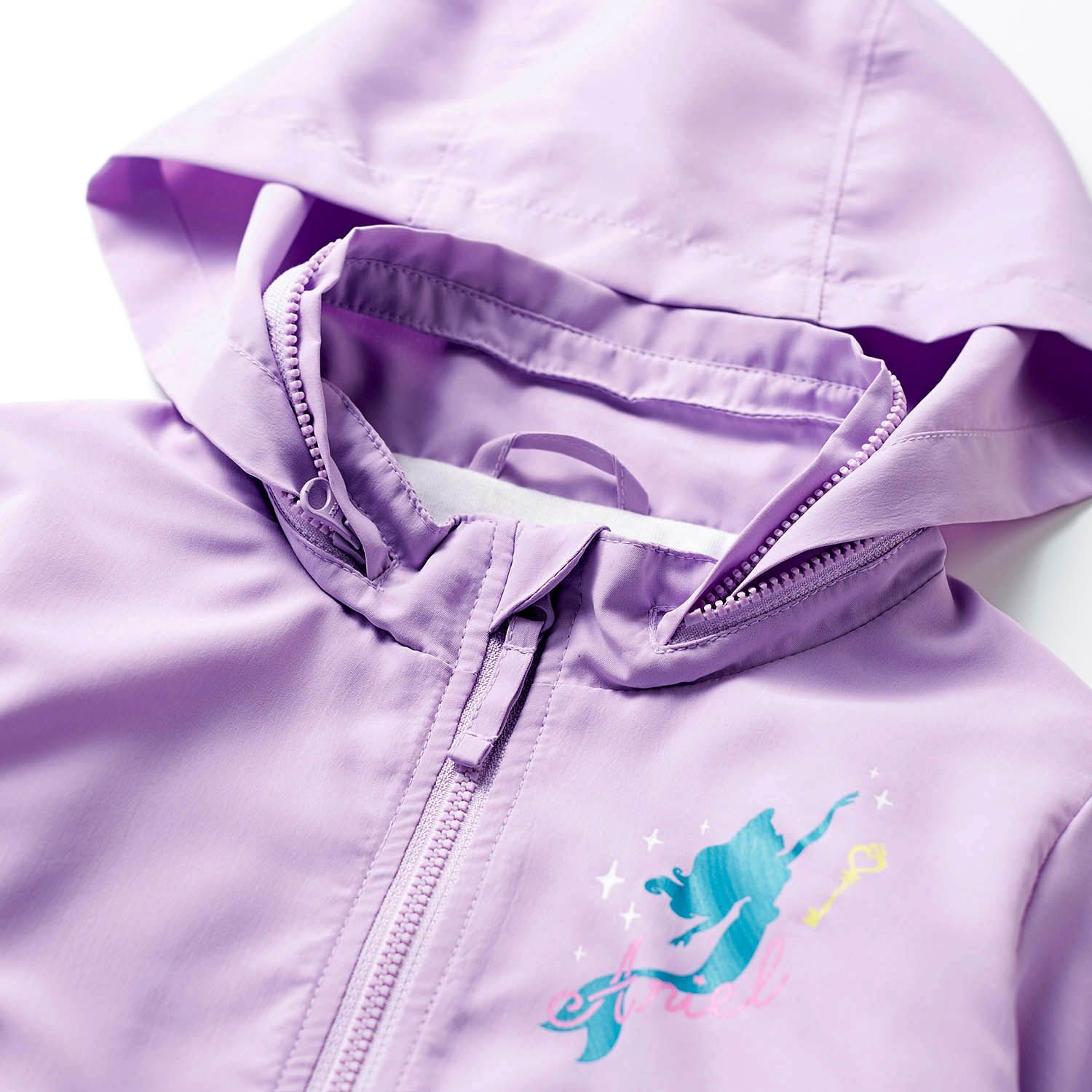 日本千趣會 - 迪士尼公主荷葉衣襬防風連帽外套-長髮公主-粉