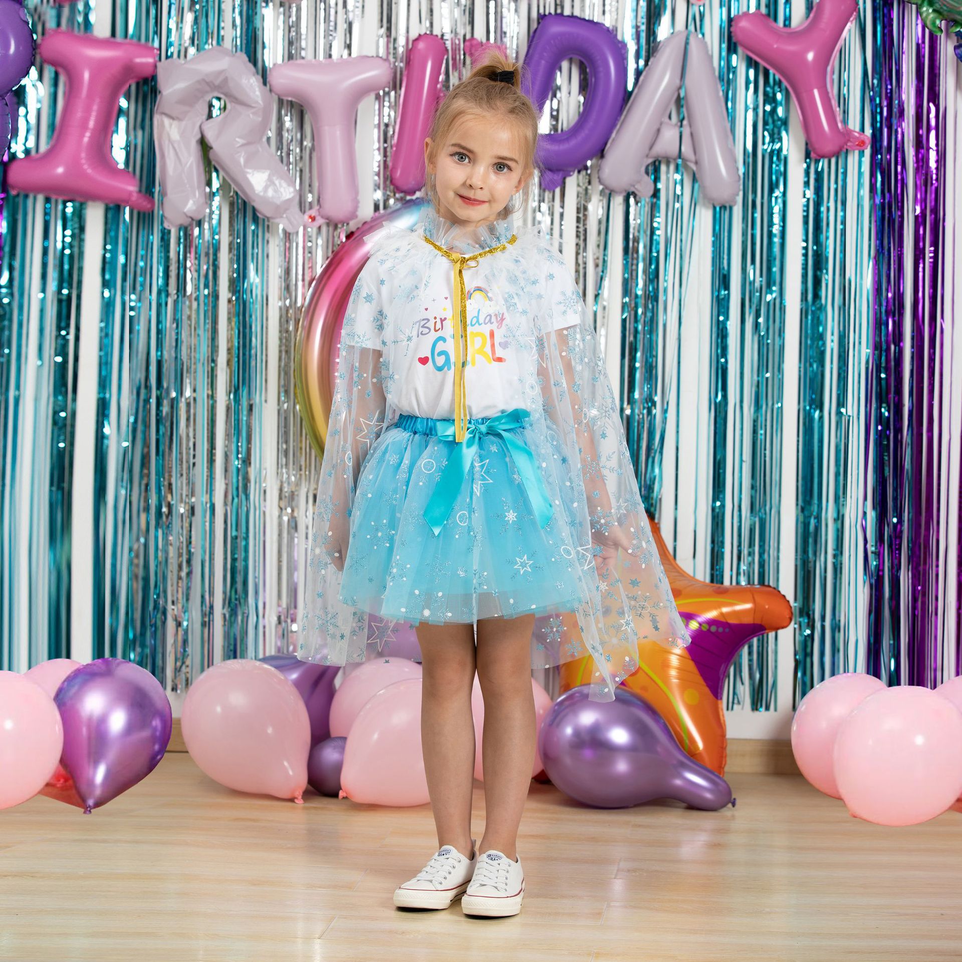 TUTUDRESS - 兒童網紗澎澎裙/片片裙+髮夾-亮片夢幻款-粉色-萬聖節裝扮