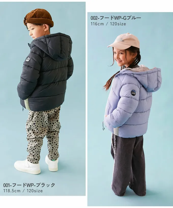 日本 devirock - 可機洗 輕量連帽保暖羽絨外套-袖子線條-深藍