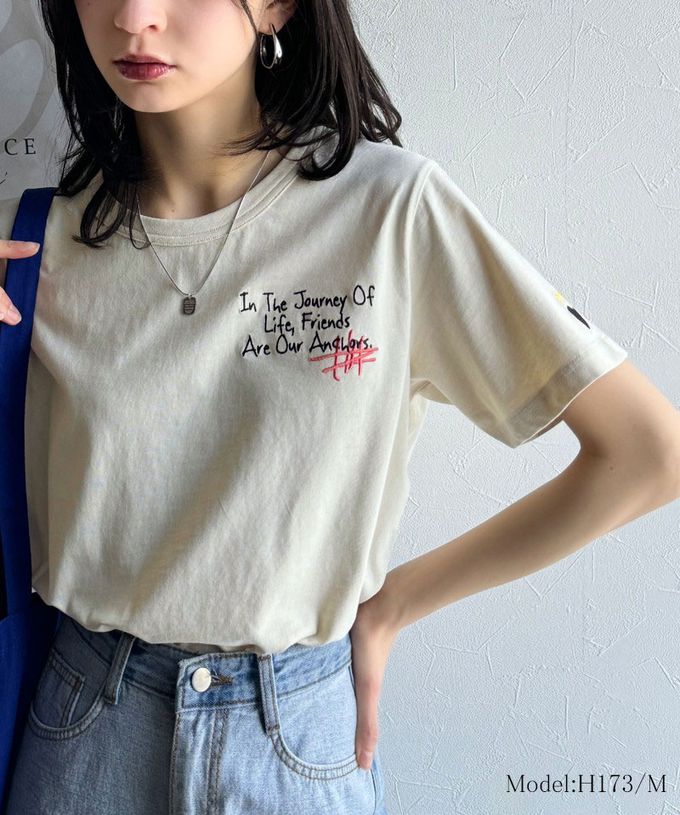 日本 Classical Elf - 有機棉 英文塗鴉風短袖上衣-白