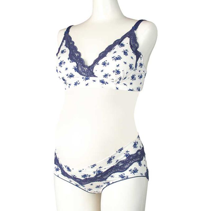 akachan honpo - 腹部交叉設計內褲-羅紋-深藍色