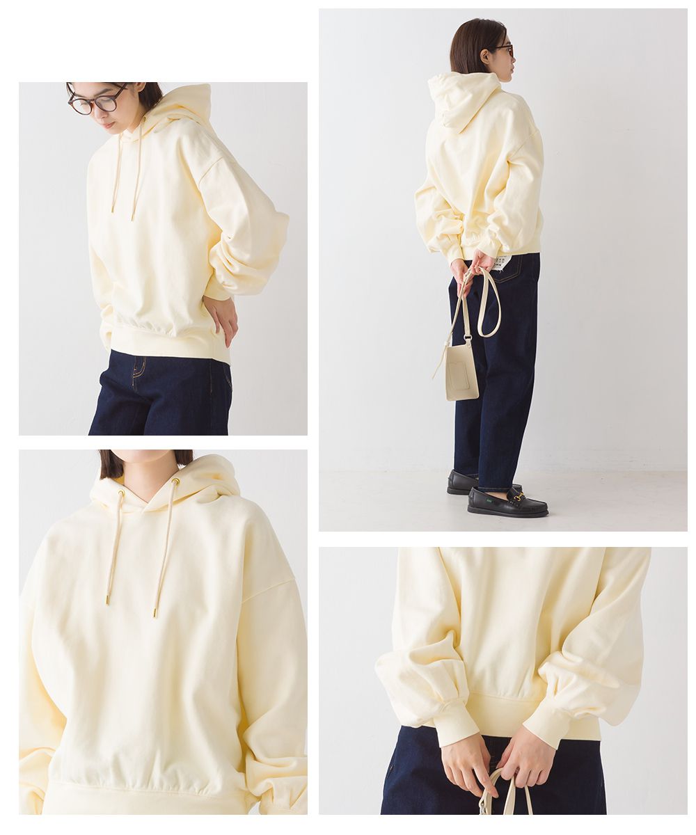 日本 OMNES - 純棉內刷毛保暖長袖帽T-氣質灰