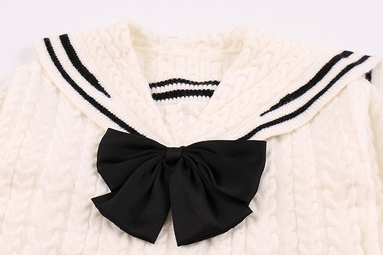 百搭秋冬針織毛衣-海軍領-深藍色