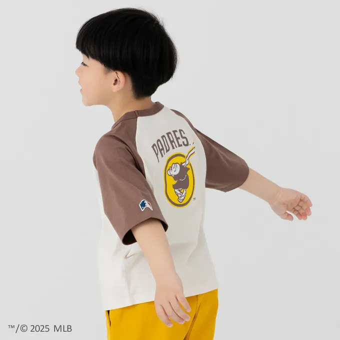 日本 Chil2 - MLB 撞色風短袖上衣-洛杉磯道奇-黑x白