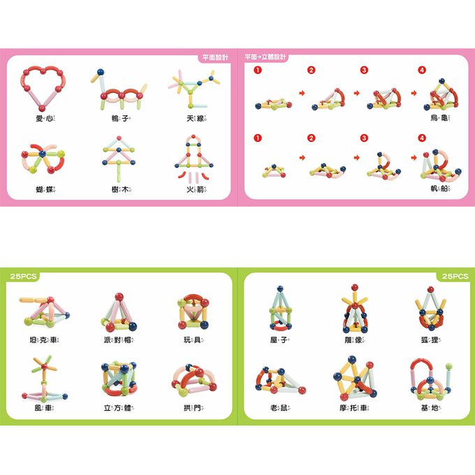 風車圖書 - 可愛動物-FOOD超人幼幼益智磁力棒