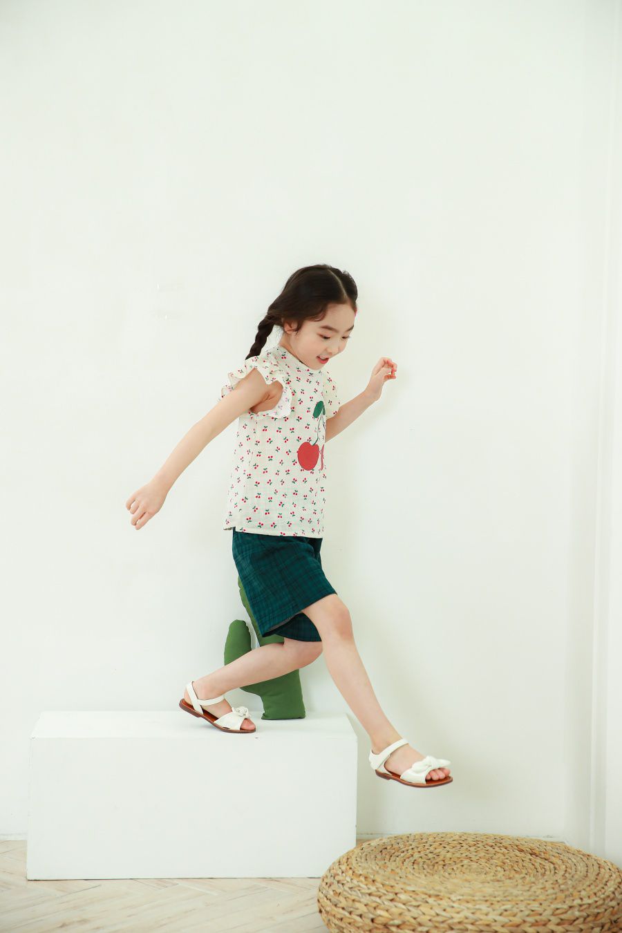 韓國 Ppippilong - 棉混紡涼感套裝-點點櫻桃