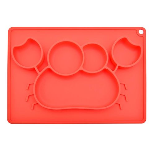 EXPECT - 兒童矽膠餐盤(螃蟹款)-紅色