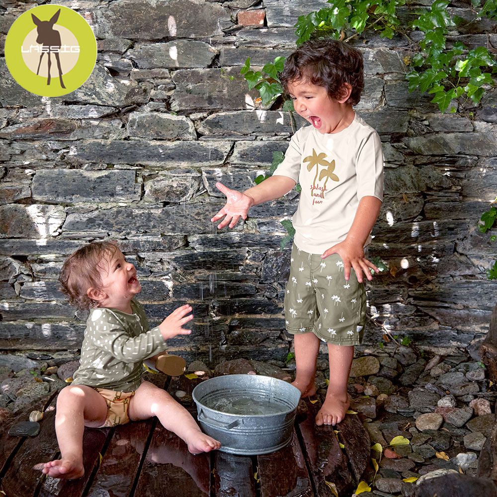 德國 Lassig - 嬰幼兒抗UV短袖泳裝上衣-大嘴鳥