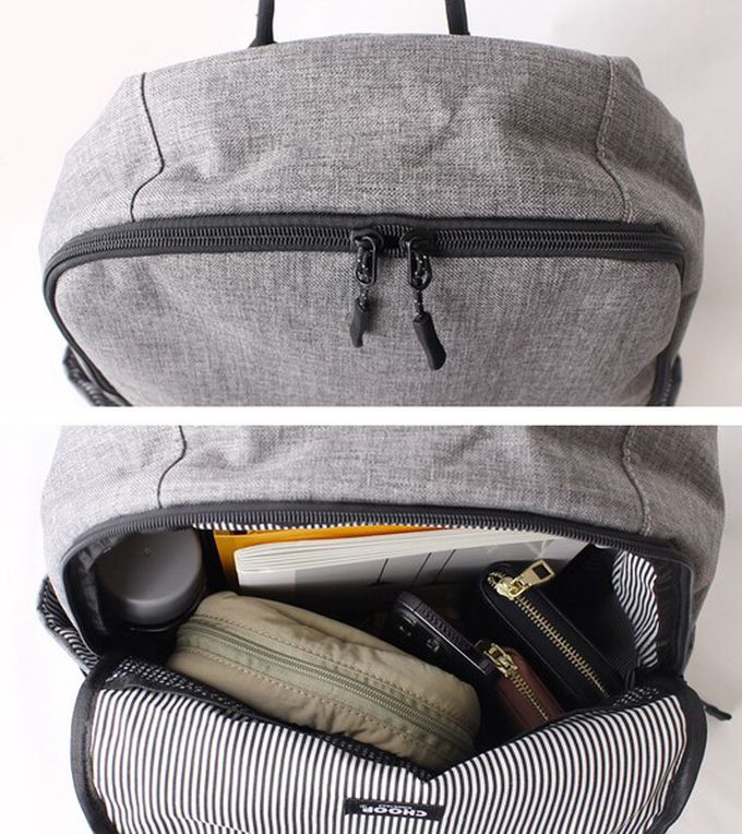 日本 LIZDAYS - CHOOP 大容量11口袋防潑水後背包/電腦包-海軍藍 (42x34x14cm)