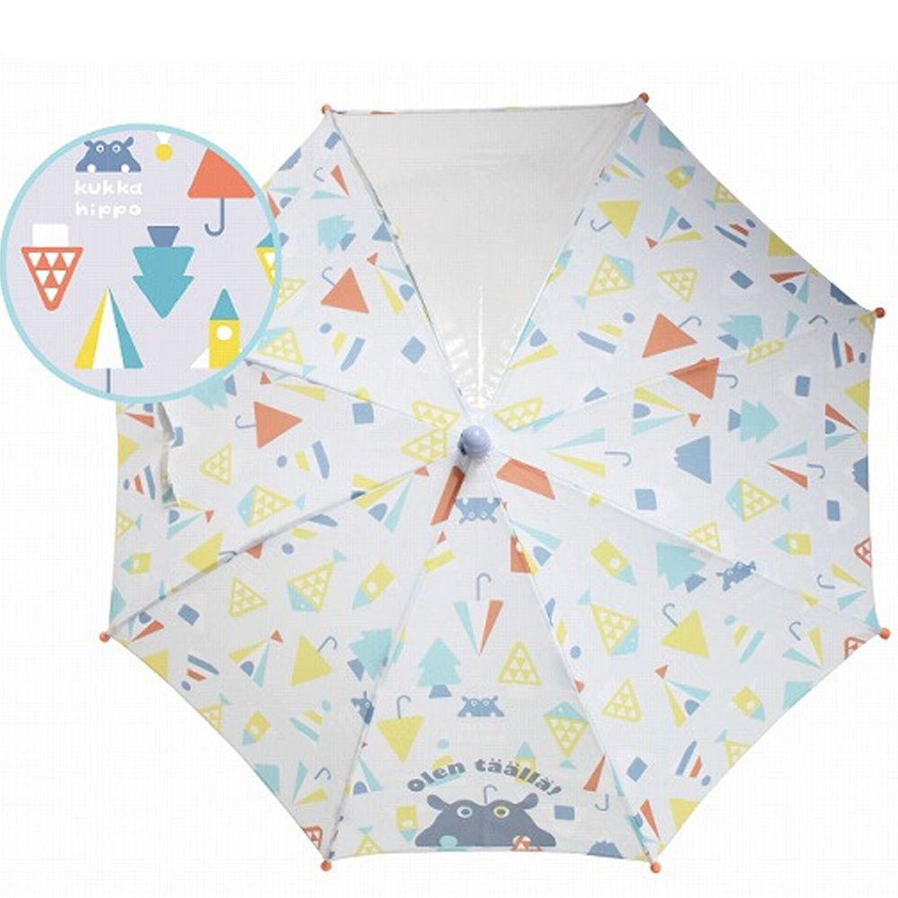 日本 kukka hippo - 兒童單片透明直傘-三角幾何