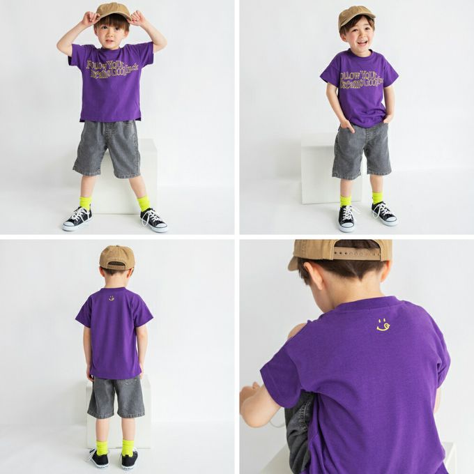 日本 BRANSHES - 潮流感英文logo短袖上衣-米杏x棕