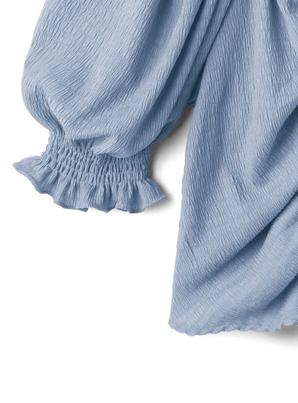 日本 GRL - V領抓皺澎澎短袖抽繩上衣-罌粟粉