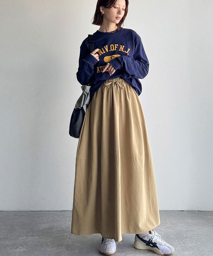 日本 Classical Elf - Java 桃皮磨毛感繭型蓬盈長裙(有口袋)-黑