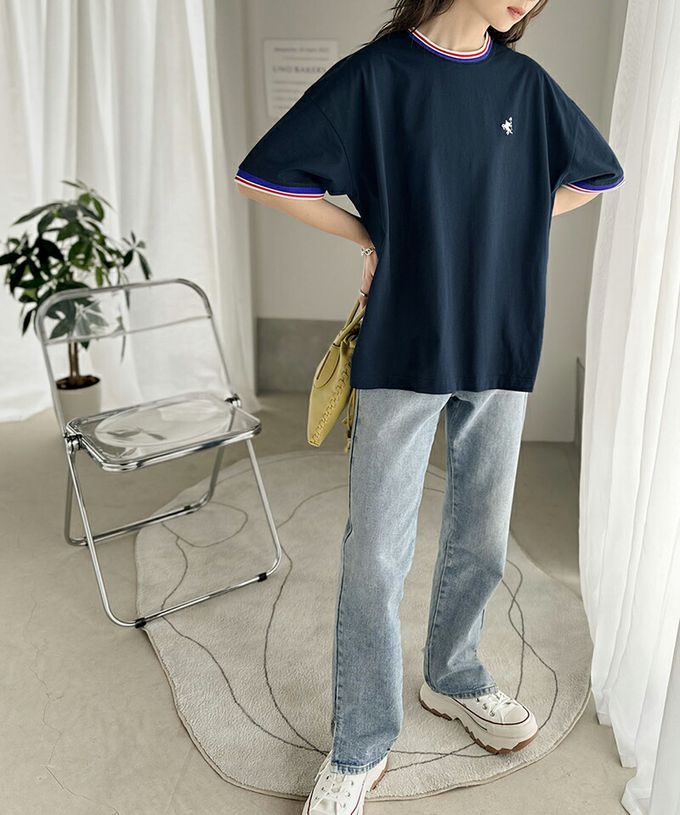 日本 Classical Elf - Java 100%天竺棉 刺繡舒適短袖上衣-淺灰棕