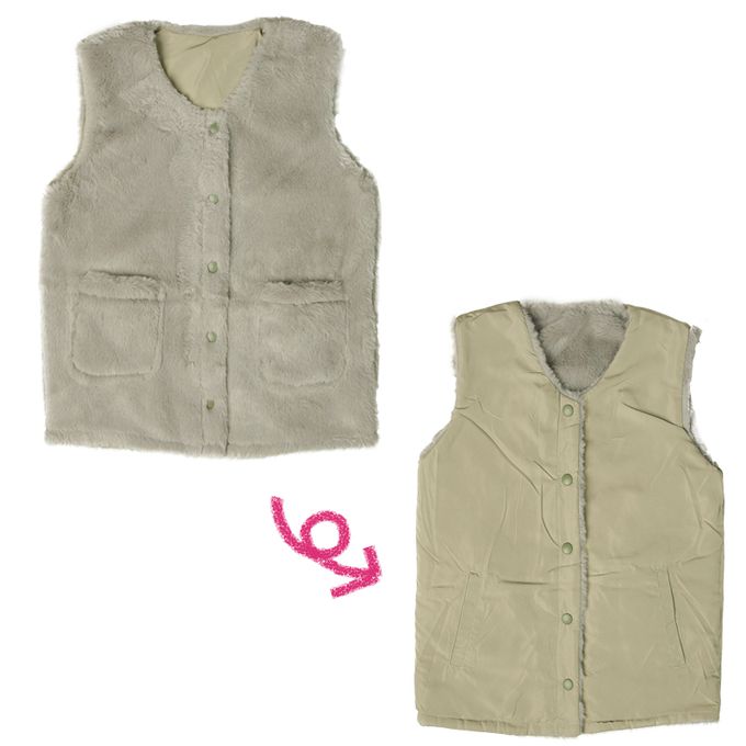 akachan honpo - 雙面背心-軍綠色