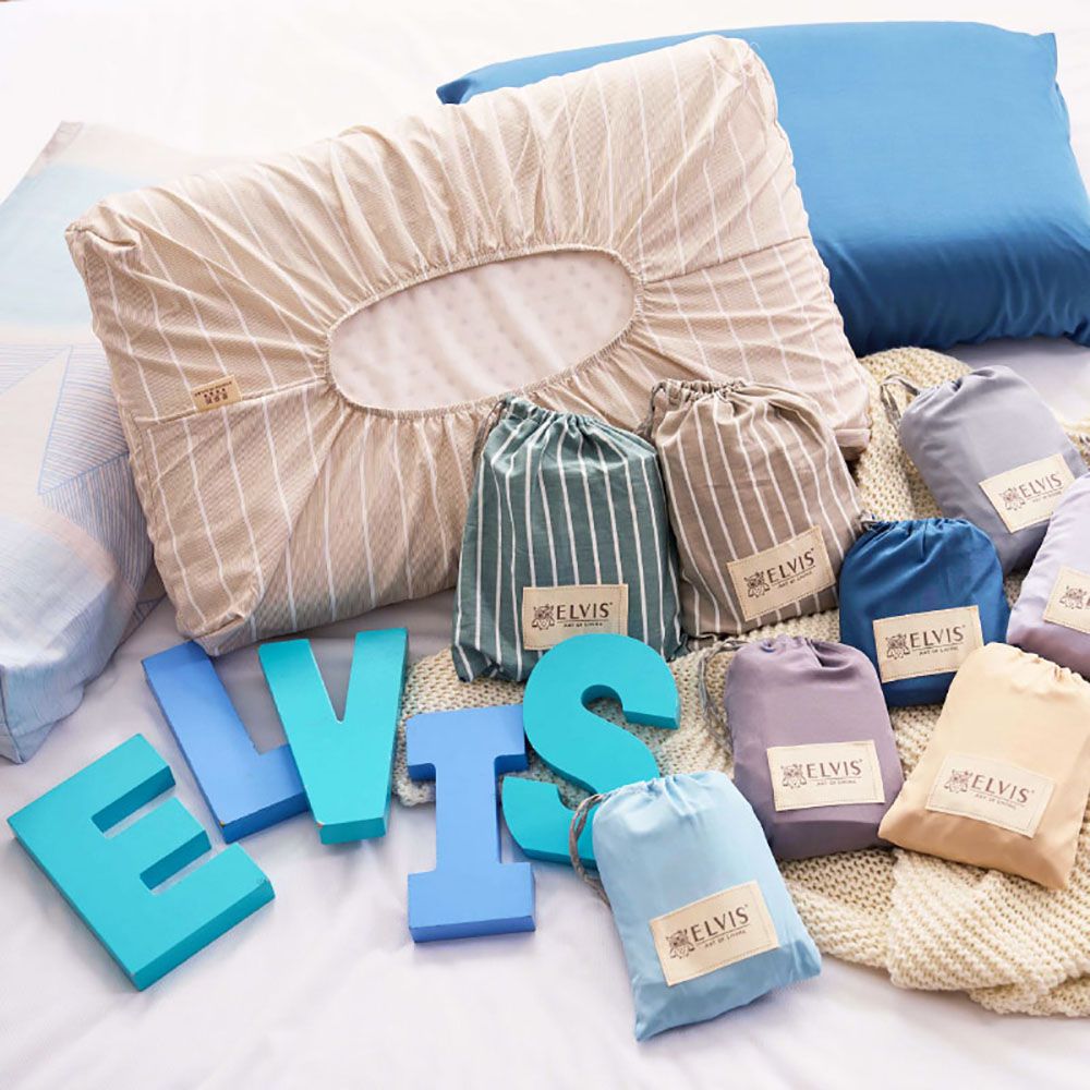 ELVIS 愛菲斯 - 旅行戶外用品-精梳純棉-旅行枕套組-(2入含旅行環保袋)