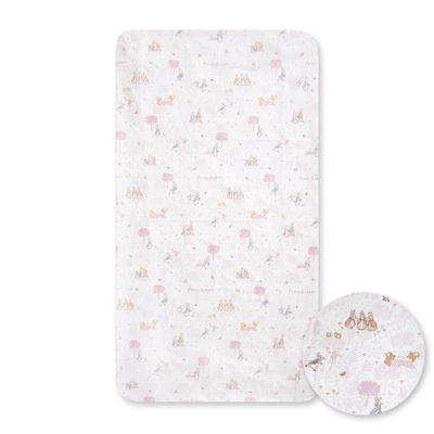 奇哥 - 悅讀比得兔床包-M 60×120cm+床墊包覆13cm(嬰兒床床包 床單)-粉色