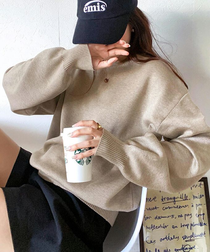 日本 Classical Elf - Java 4WAY美式印花厚磅針織大學T-灰