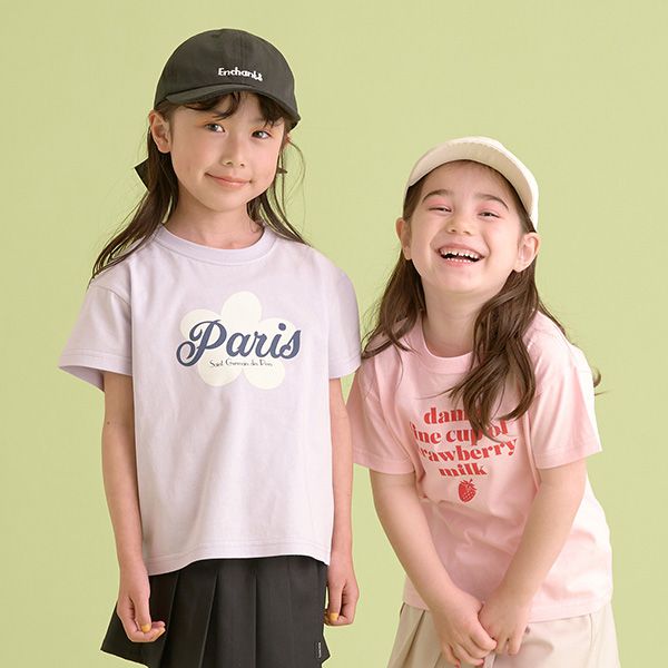 日本 Lycee mine - 可愛少女標語印花短袖上衣-黑色獨角獸