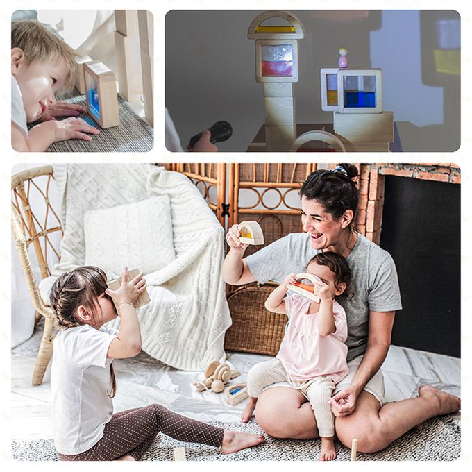 泰國 Plantoys - 玩色水魔方積木