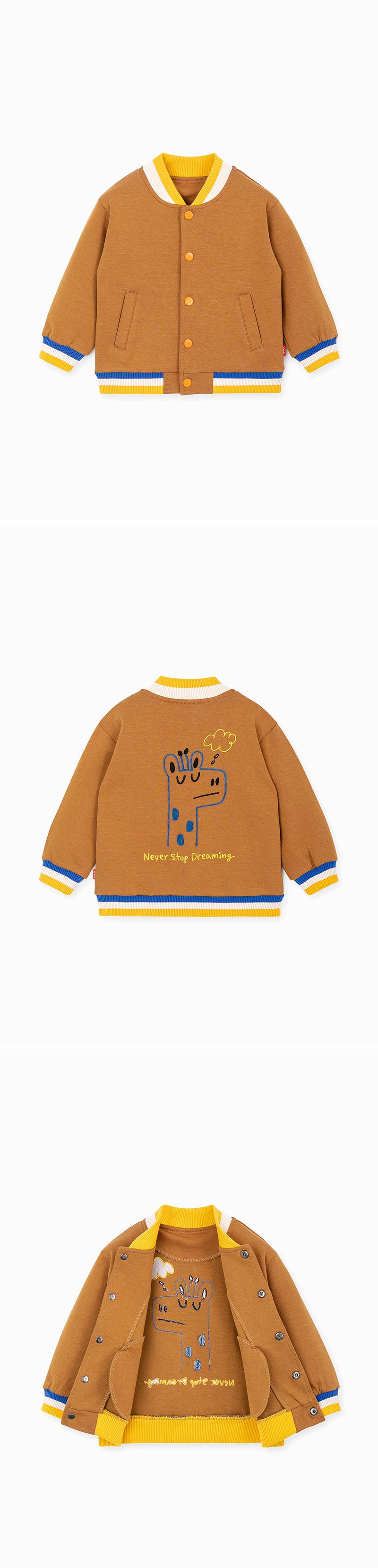 韓國 OZKIZ - 長頸鹿插畫單排釦外套