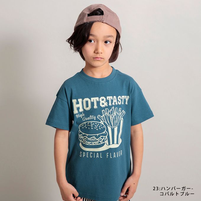 日本 BRANSHES - 純棉美式印花短袖上衣-嘻哈恐龍-奶茶