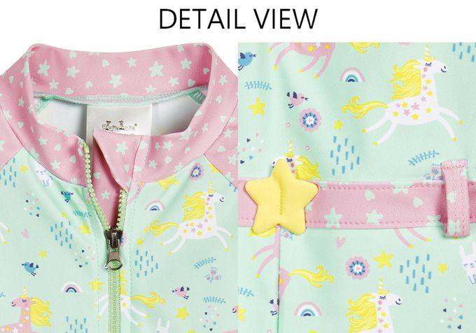 德國Playshoes - 抗UV長袖防曬防寒兒童連身泳裝-獨角獸