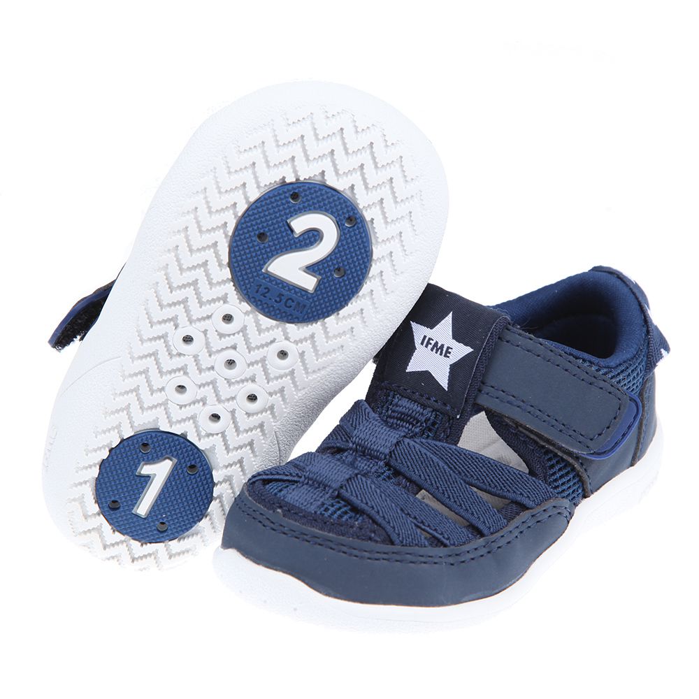 日本IFME - 元氣軍藍兒童機能水涼鞋-深藍色