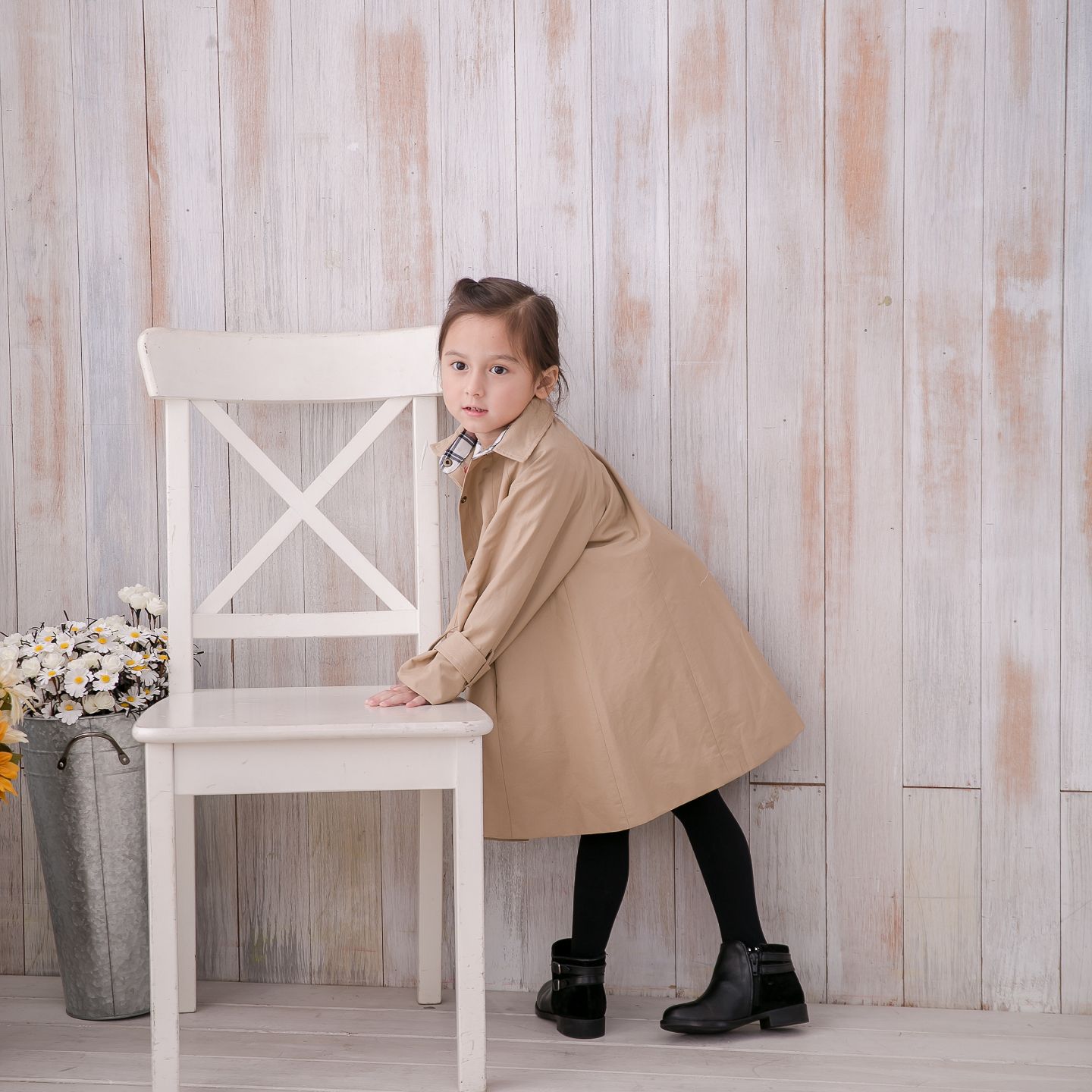 Marguerite - 法式森林大領結防潑水斗篷感風衣-卡其