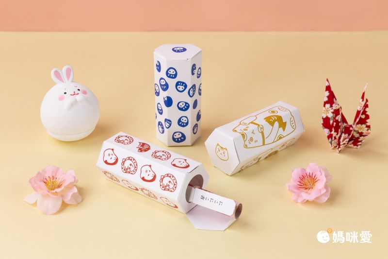 日本代購 - 樂天NO.1 日本製 招福立體抽籤紅包袋-3件組-青海波x花水引x水玉水引 (約W42×D37×H85cm)