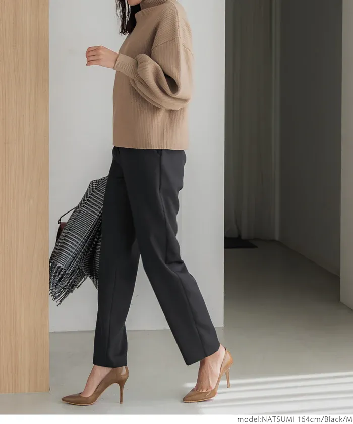 日本 COCA - 薄款打褶洗鍊修身錐型褲-米杏