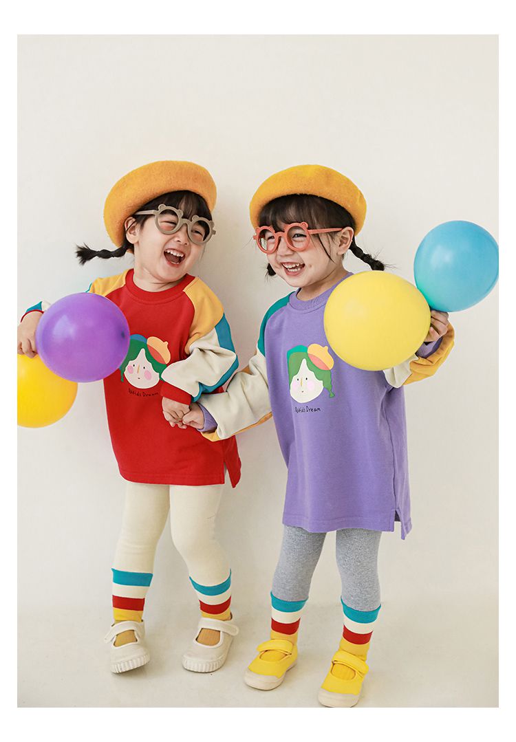 腰鬆緊羅紋束口內搭長褲-繽紛條紋-灰色